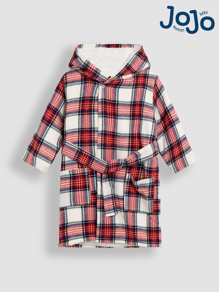 JoJo Maman Bébé Cream Tartan Cosy Robe (B74032) | €38