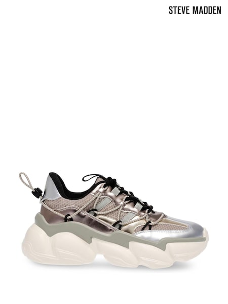 Silver Antracit & Aur - Steve Madden Spectator-R Trainers (B74073) | 543 LEI
