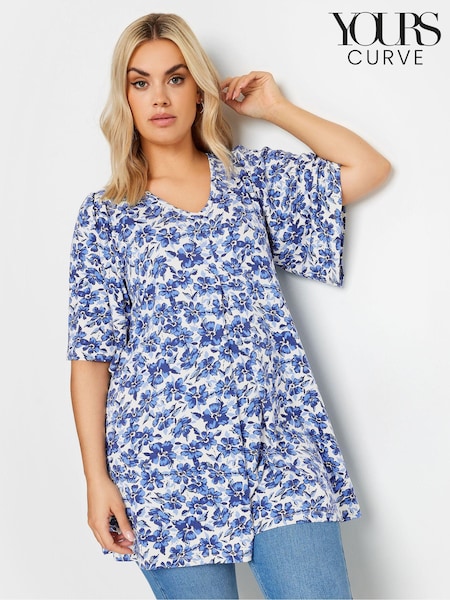 Yours Curve Floral Pleated Swing Top (B74196) | € 32