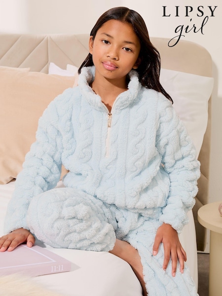 Lipsy Blue Cosy Fleece Pyjamas (5-16yrs) (B74286) | AED69 - AED91