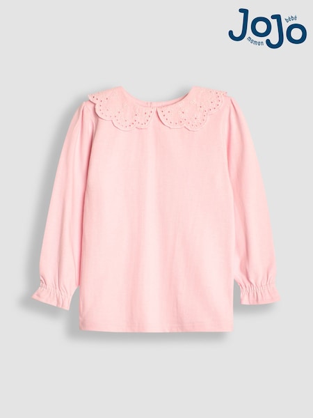 JoJo Maman Bébé Pretty Top With Broderie Collar (B74363) | €25