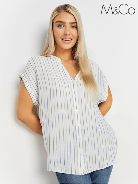 M&Co White Stripe Dobby Top (B74405) | €35
