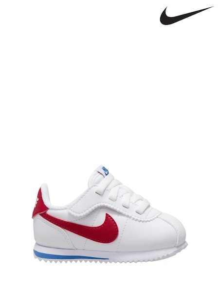 Nike White/Blue/Red Infant Cortez EasyOn Trainers (B74468) | €30