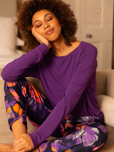Cyberjammies Blue Slouch Top and Print Bottoms Pyjama Set (B74478) | AED140