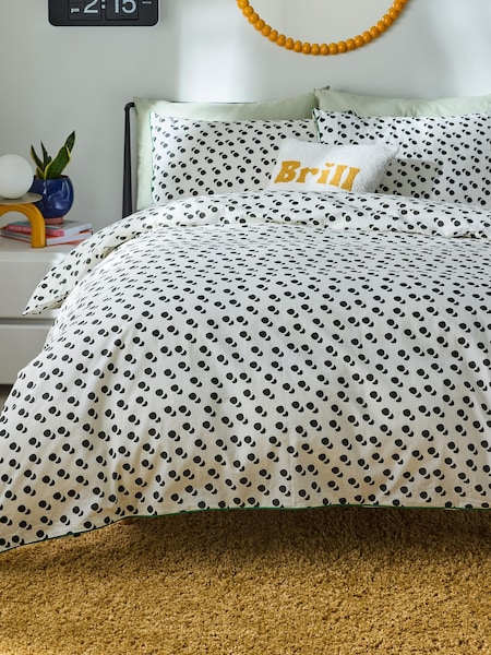 Novogratz Black Wihelmina Dot 100% Cotton Duvet Cover and Pillowcase Set (B74538) | €40 - €81