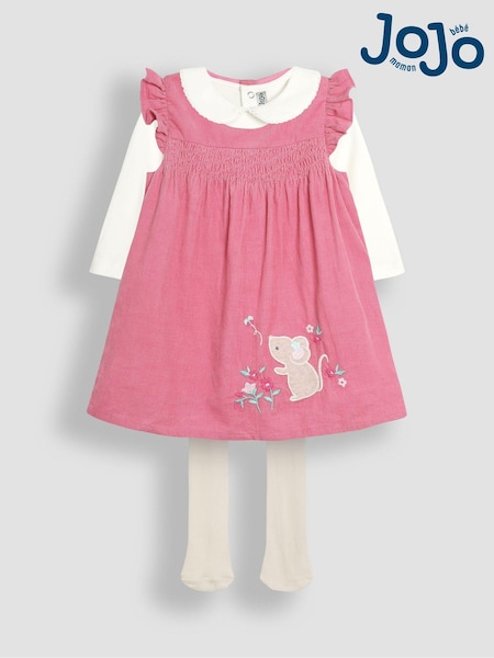 JoJo Maman Bébé Mouse Appliqué Cord Baby Dress And Top Set (B74546) | 57 €
