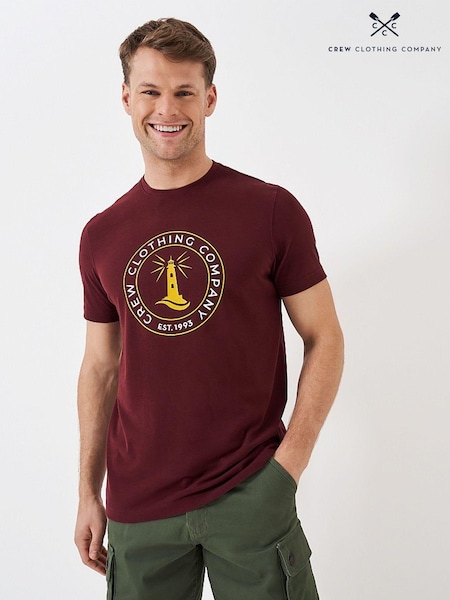 Crew Clothing 100% Cotton Printed Lighthouse Graphic T-Shirt (B74619) | €19