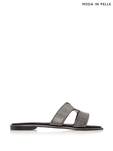 Moda in Pelle Ormay H-Strap Embellished Sliders (B74620) | 440 QAR