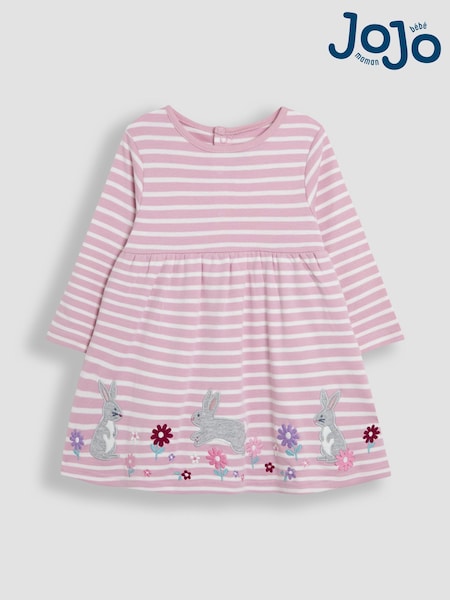 JoJo Maman Bébé Pink Appliqué Dress (B74695) | AED135