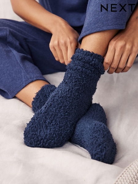 Navy/Pink Super Cosy Ankle Socks 2 Pack (B74740) | €7