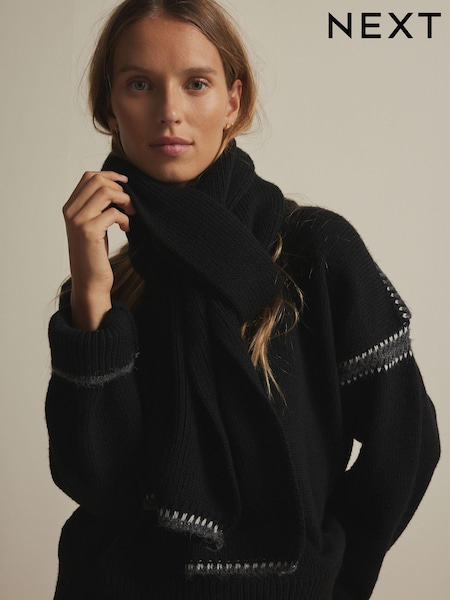 Black Co-ord Soft Touch Knitted Scarf (B74803) | €10