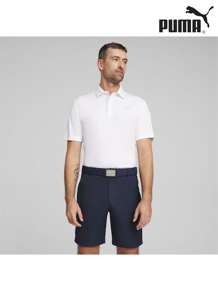 Puma White Pure Solid Golf Mens Polo Shirt (B74834) | AED102