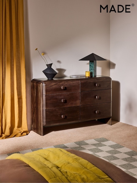 MADE.COM Brown Payton Mango Wood 6 Drawer Chest of Drawers (B74859) | €1,259