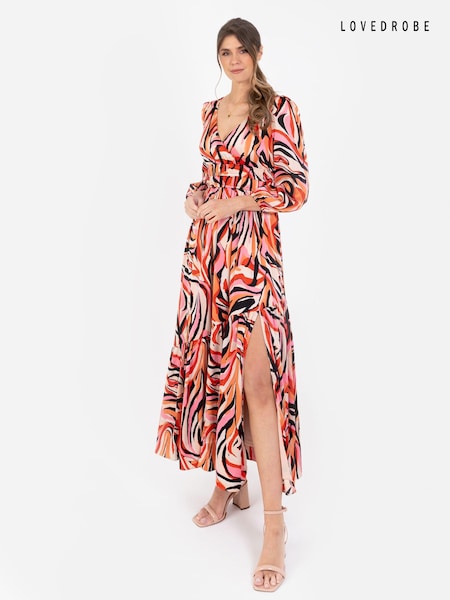 Lovedrobe Pink Wrap Front Maxi Dress With Elasticated Waist Detail (B74913) | €35