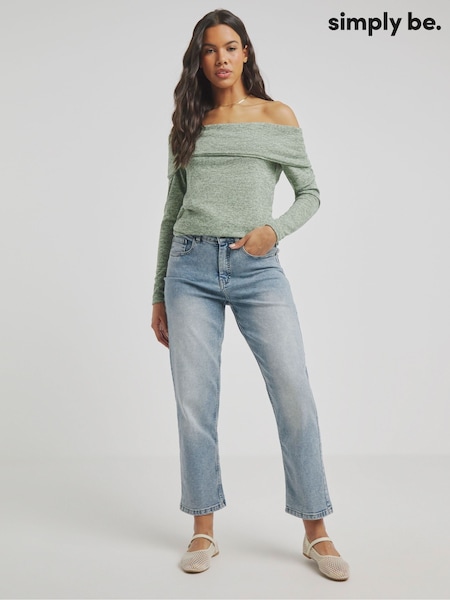 Simply Be Green Cut And Sew Bardot Top (B74931) | €6