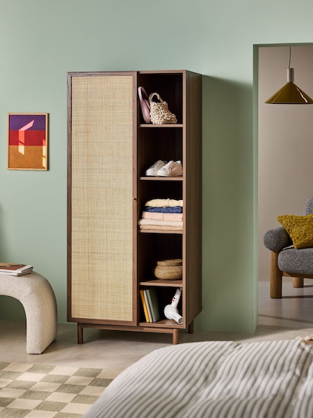 MADE.COM Dark Oak Effect Pavia Rattan Double Wardrobe (B75040) | €631