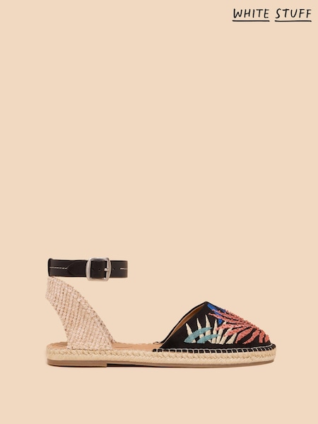 White Stuff Black Honeysuckle Leaf Espadrilles (B75217) | €34