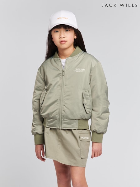 Jack Wills Grey Girls Utility Bomber Jacket (B75298) | $129 - $154