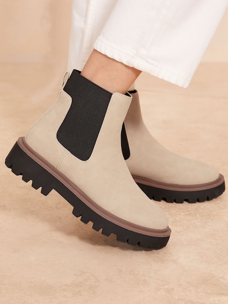 Maro - Friends Like These cizme Chelsea plat, în contrast, din piele artificială (B75358) | 125 LEI