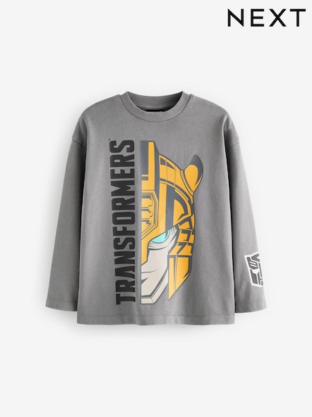 Taupe Brown Transformers Licensed Long Sleeve 100% Cotton T-Shirt (3-16yrs) (B75508) | €23 - €27