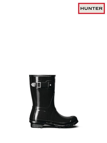 Hunter Womens Original Short Gloss Black Wellies (B75601) | OMR62