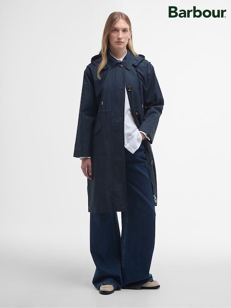 Barbour® Navy Fearne Waterproof Trench Coat (B75654) | ₪1,671