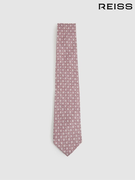 Reiss Dusty Pink Cavoli Silk Medallion Print Tie (B75690) | AED490
