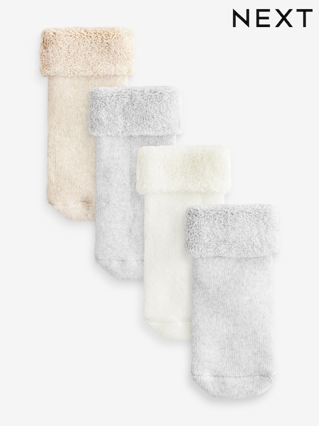 Neutrale Farbe - Baby Toweling Socks 4 Pack (0mths-2yrs) (B75716) | 6 €