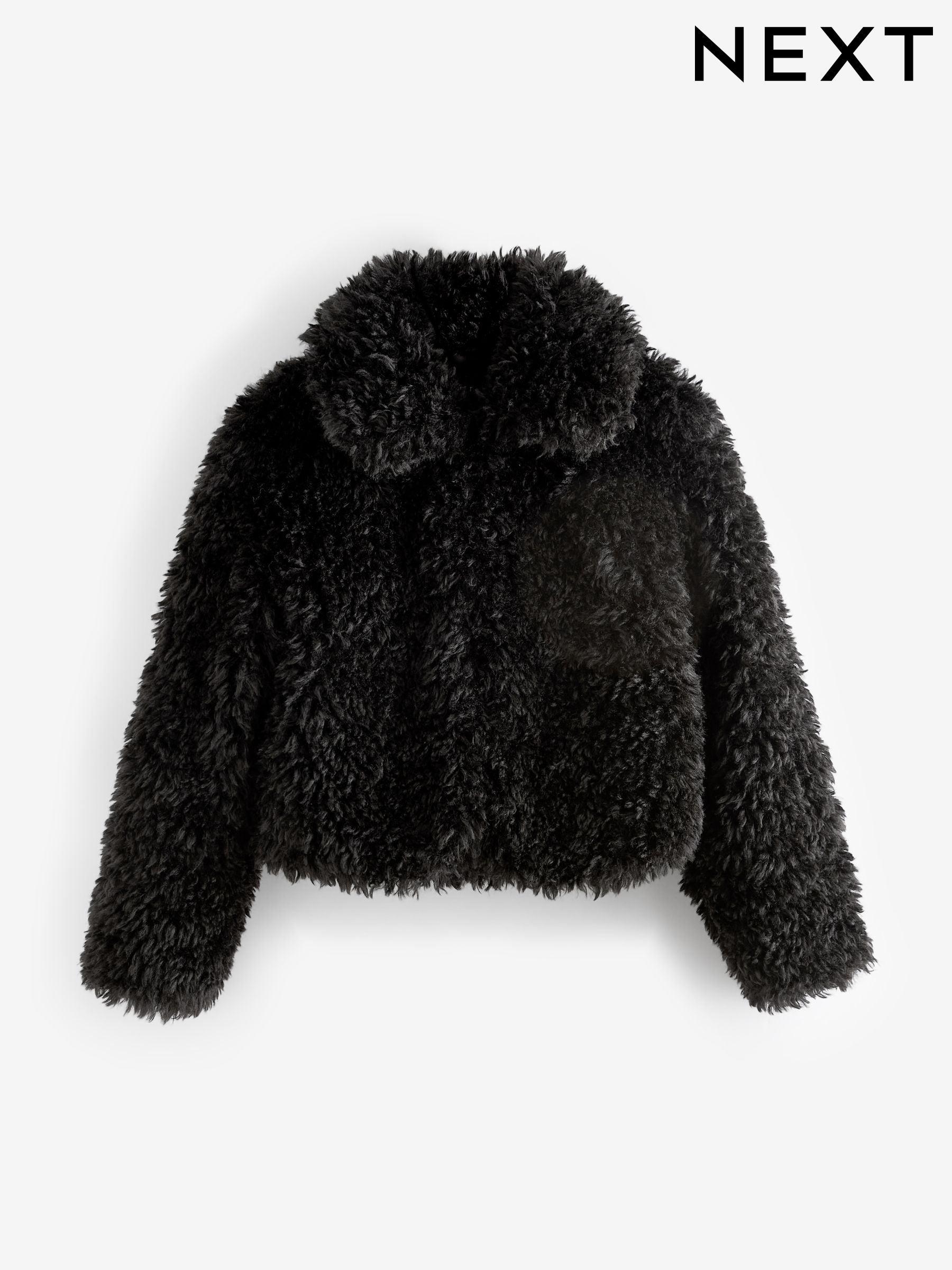 Women s Short Long Sleeve Faux Fur Coatsandjackets Next Luxembourg