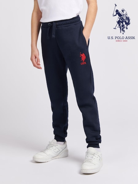 U.S. Polo Assn. Blue Dark Boys Player 3 100% Cotton Joggers (B75878) | ₪201 - ₪241