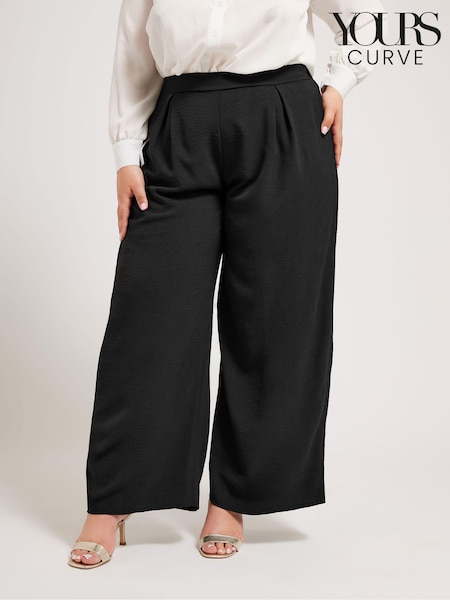 Yours Curve Black Wide Leg Crepe Trousers (B75879) | €50