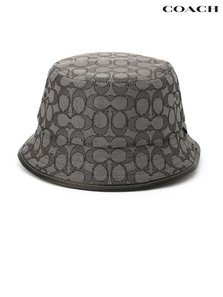 COACH Grey Signature Jacquard Bucket Hat (B75904) | €79
