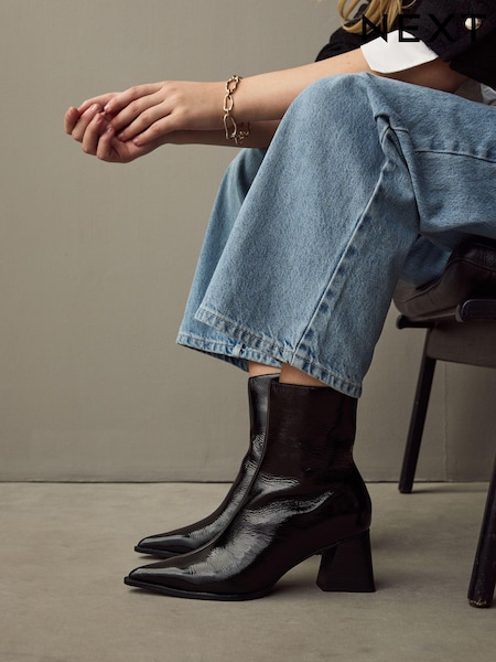 שחור - Forever Comfort® Block Heeled Ankle Boots (B75967) | ‏267‏₪
