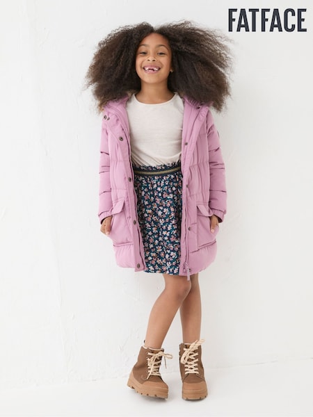 FatFace Lily Dusky Purple Longline Padded Coat (B76016) | €50