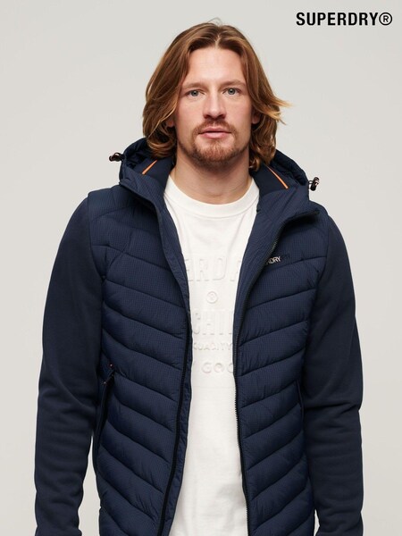 Superdry Blue Hooded Storm Hybrid Padded Jacket (B76039) | R$ 985