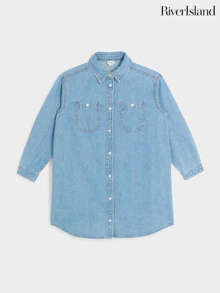 River Island Blue Girls 100% Cotton Denim A Line Dress (B76077) | €14