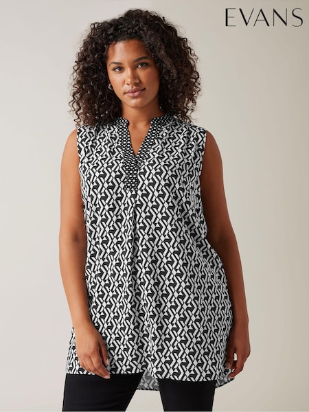 Evans Half Placket Sleeveless Tunic (B76292) | ₪146