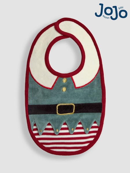 JoJo Maman Bébé Cream Christmas Elf Bib (B76350) | €13