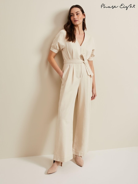 Phase Eight Cream Florisa Denim Jumpsuit (B76367) | €70