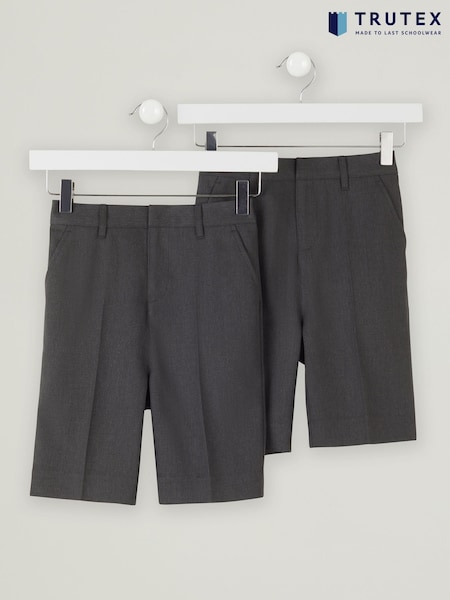 Trutex Junior Boys Slim Leg Grey 2 Pack School Shorts (B76544) | € 28 - € 33