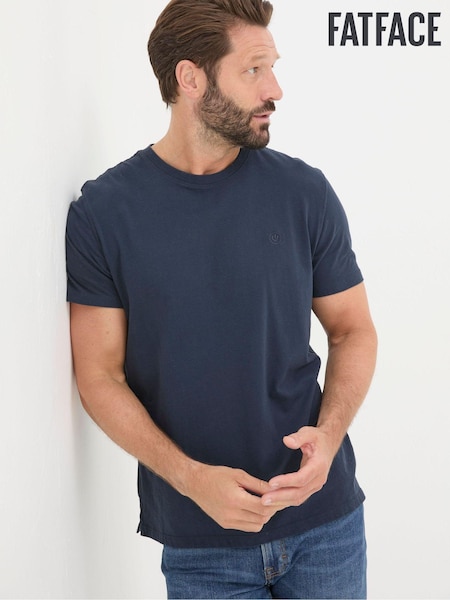 FatFace Lulworth Navy Blue 100% Cotton Organic Crew T-Shirt (B77000) | €33