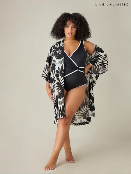 Live Unlimited Curve Contrast Wrap Front Swimsuit (B77041) | 58 €
