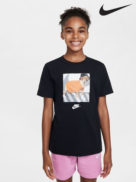 Nike Black Sportswear Dog Graphic T-Shirt (B77085) | €33