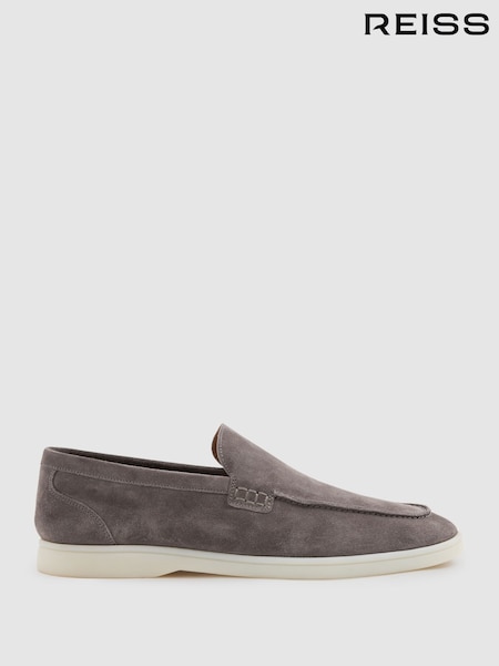 Reiss Grey Kason Suede Slip-On Loafers (B77251) | AED1,282