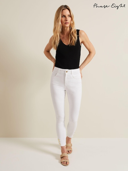Phase Eight White Button Detail Joelle Skinny Jeans (B77274) | €60