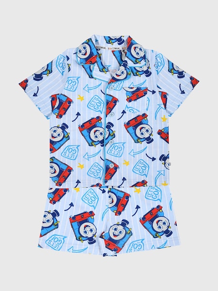 Brand Threads Blue Boys 100% Cotton Thomas The Tank Engine Short Pyjama Set (B77350) | €9