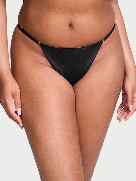 Victoria's Secret Black G String Faux Leather Knickers (B77384) | €11.50