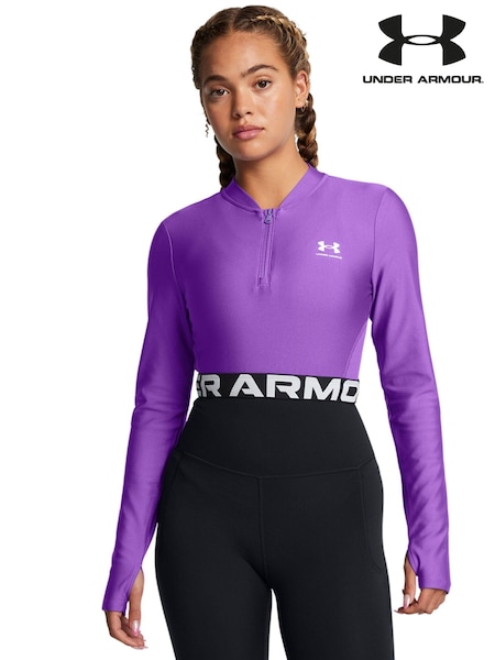 Under Armour Purple Heat Gear Rib 1/4 Zip Sweat Top (B77401) | €21