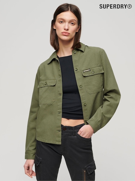 Superdry Green 100% Cotton Embellished Military Jacket (B77510) | €88