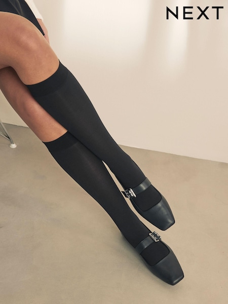 أسود - 60 Denier Knee High Socks 3 Pack (B77663) | ‏38 د.إ.‏